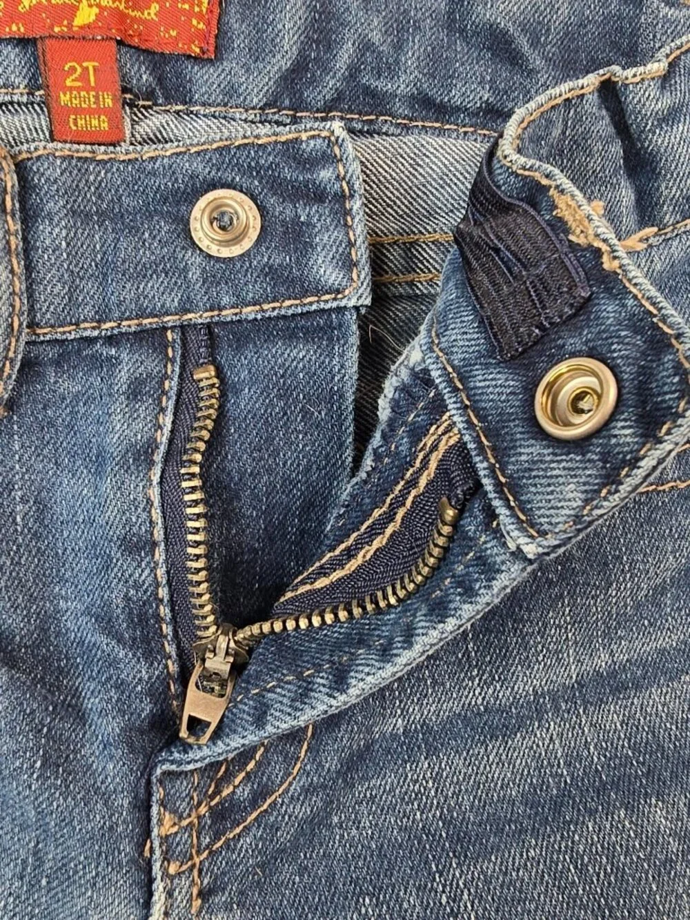 7 For All Mankind Toddler Girls Blue Denim Jeans Size 2T Made In China